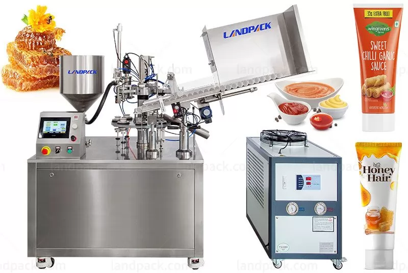 Automatic Honey Plastic Lami Tube Filling Sealing Machine With Cooler