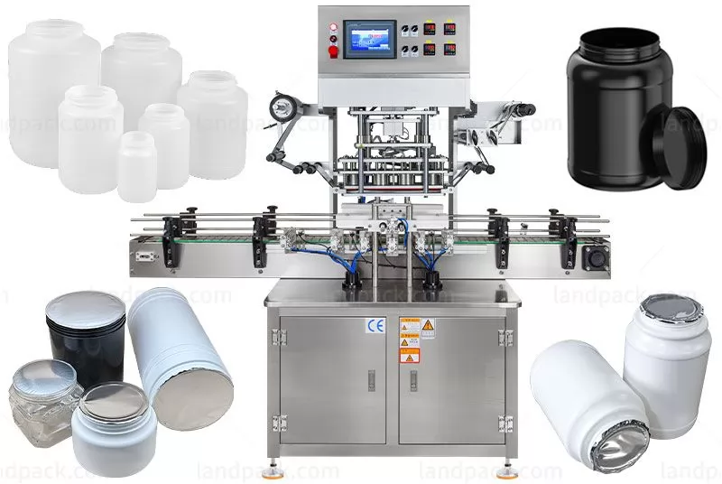 Automatic 4 Heads Plastic Round Bottle Aluminium Roll Film Foil Lid Sealing Machine