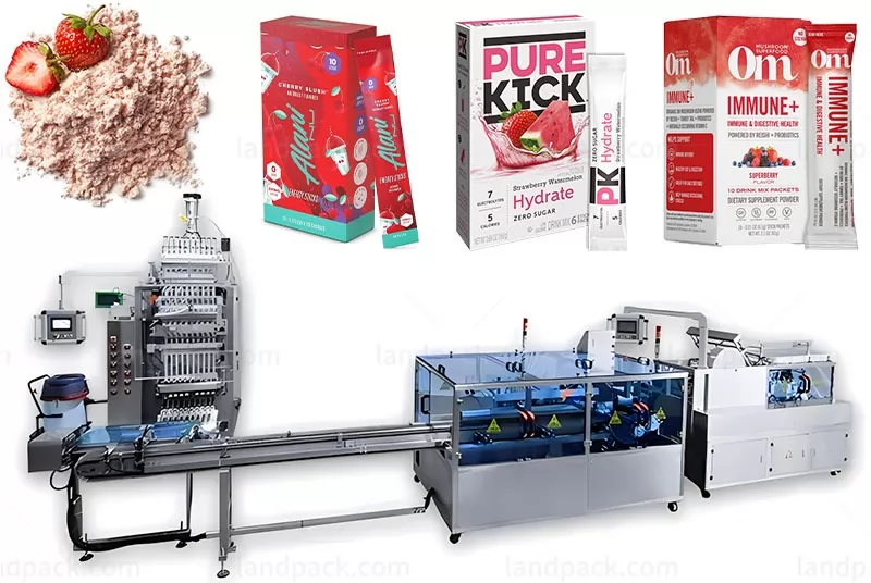 Fully Automatic Multi Lane Powder Stick Bag Packaging And Boxing Line