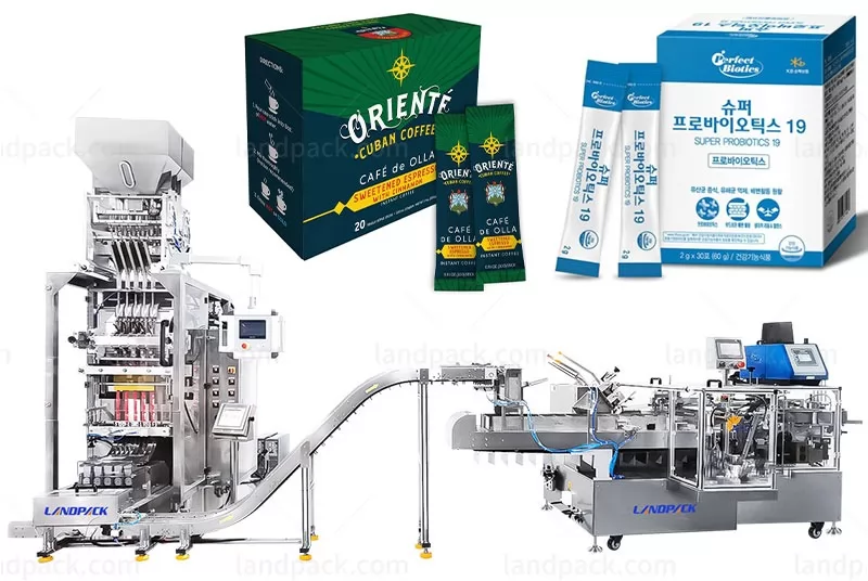 Multi-Lane Automatic Powder Granule Stick Packaging Machine Boxing Production Line