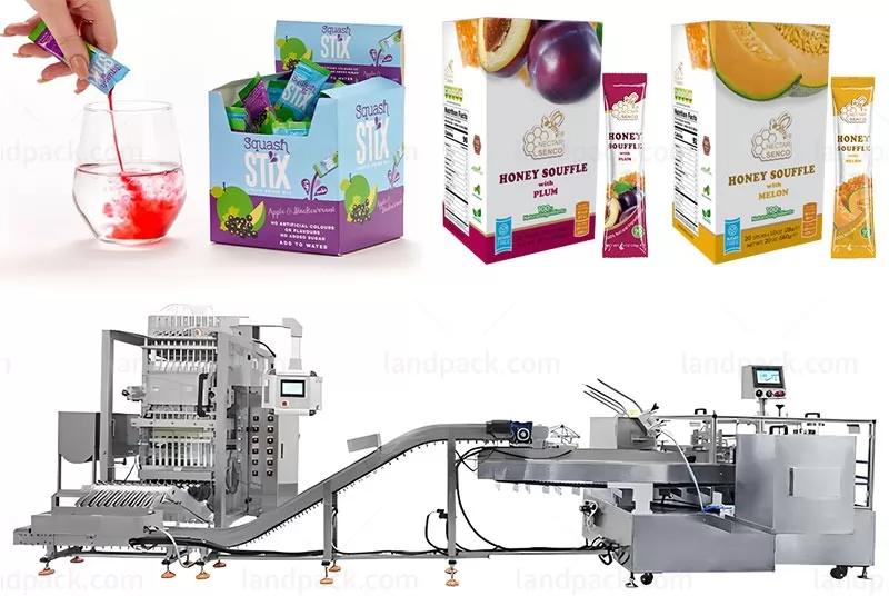 Automatic Multi Lanes Liquid Fruit Juice Stick Filling Sealing Packaging Cartoning Line System