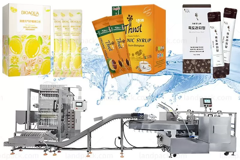 Fully Automatic Multi Lane Track Liquid Stick Bag Packaging Cartoning Machine Line