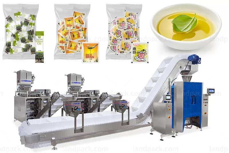 Automatic Multilane Olive Oil Sachet Counting Into Bag Packaging Line