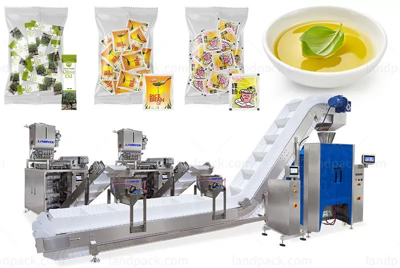 Automatic Multilane Olive Oil Sachet Counting Into Bag Packaging Line