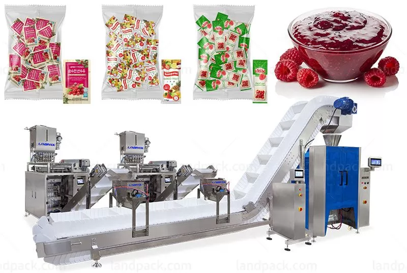 Automatic Multilane Jam Sachet Counting Into Bag Packaging Line