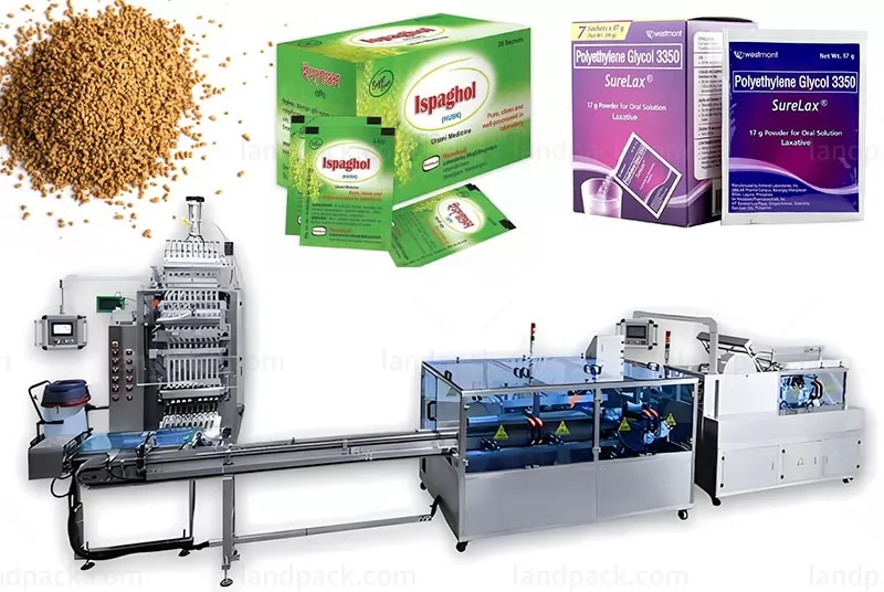 Automated Pharma Powder Multi-Lane Stick Sachet Packaging Cartoning Line