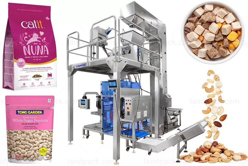 Fully Automatic Nuts Peanut Zipper Stand Up Pouch Filling Packaging Machine