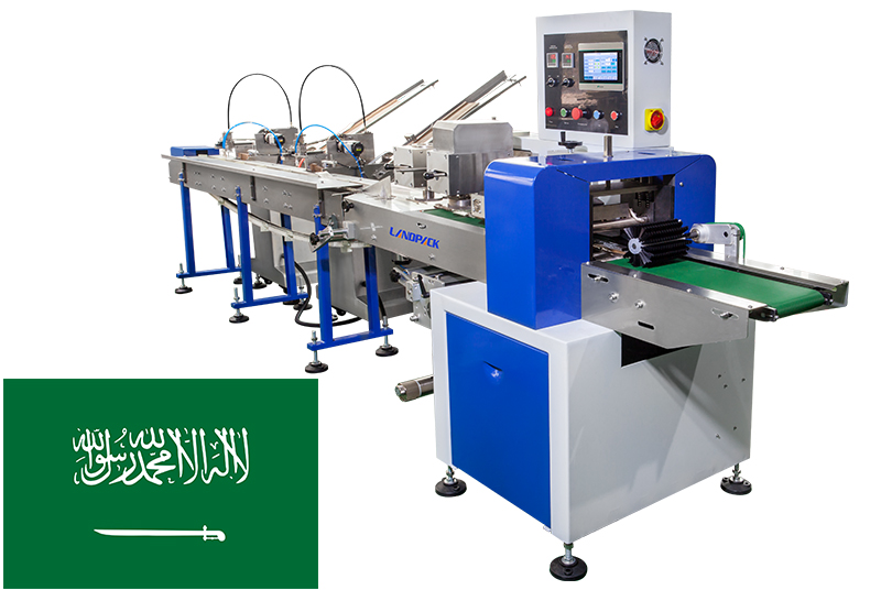 Tableware Packaging Machine With Automatic Unloader Feeder For Saudi Arabia Customer Case