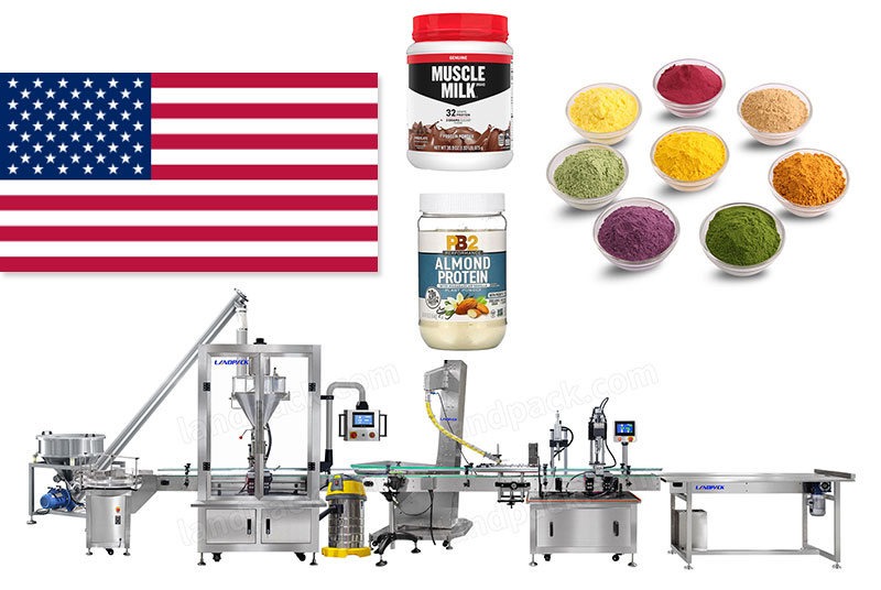 Spice Powder Filling Capping Labeling Line For USA Customer