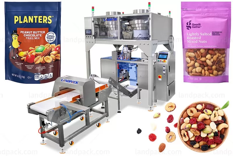 Economical Granual Mixing Mini Zipper Pouch Doypack Filling Sealing Packaging Machine With Metal Detector