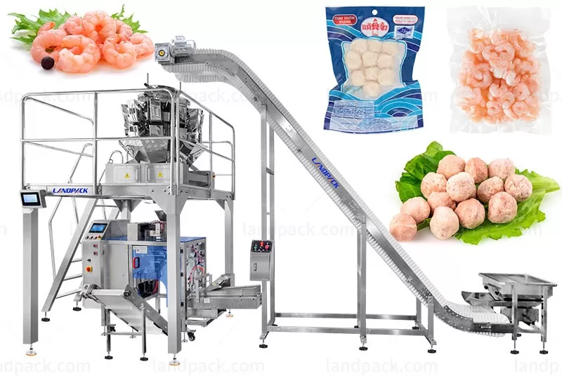 Automatic Frozen Food Shrimp Meat Ball Vacuum Pouch Doypack Packing Machine