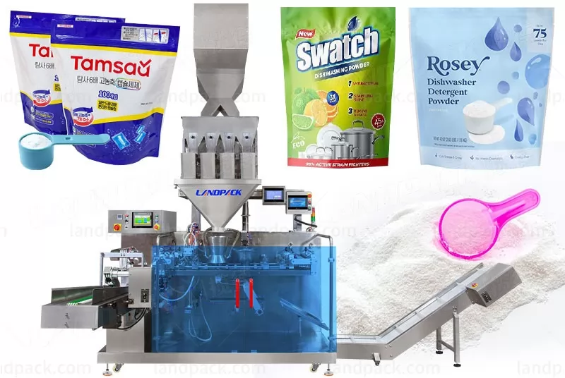 Automatic Detergent Dishwashing Powder Zipper Pouch Doypack Filling Packing Machine