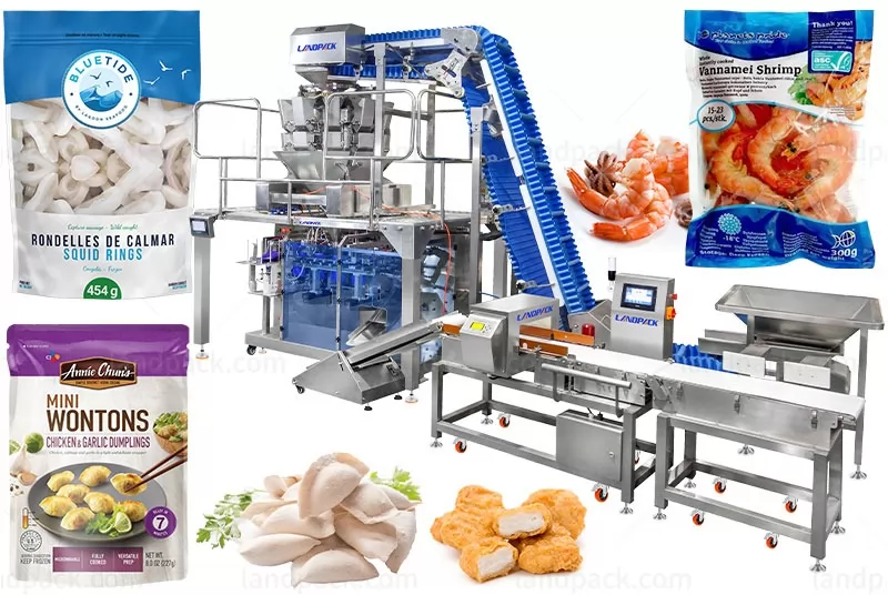 Automatic Frozen Food Doypack Machine Premade Stand-Up Pouch Packing Machine
