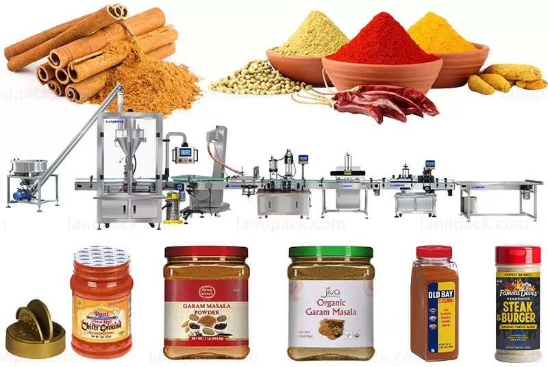 Automatic Spice Bottle Filling Capping Labeling Machine