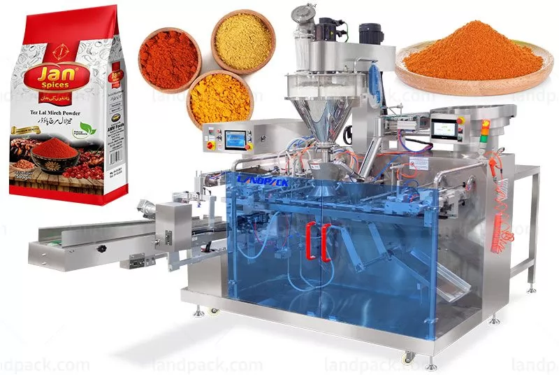 Horizontal Spice Powder Premade Pouch Doypack Machine With Spoon Feeder