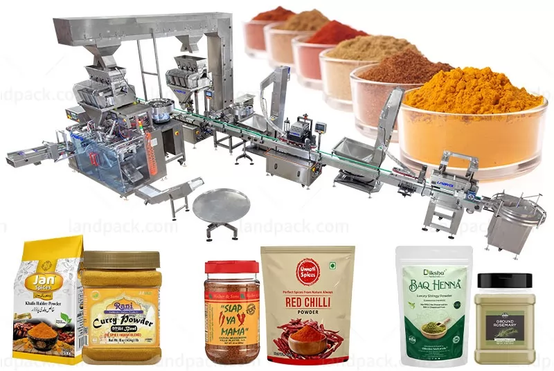 Multifunction Spice Seasoning Doypack And Bottle Packing Filling Line System