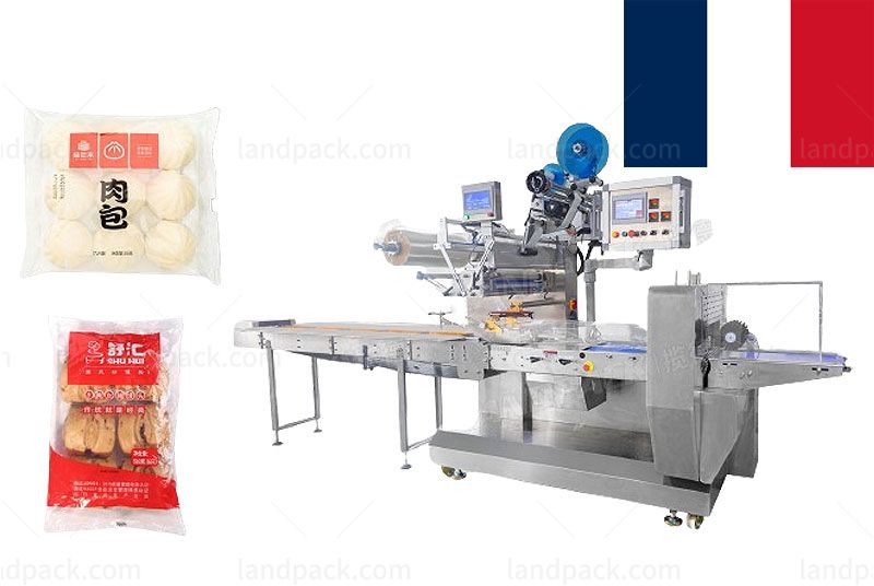 Buns Flow Wrapping Labeling Machine For France Customer