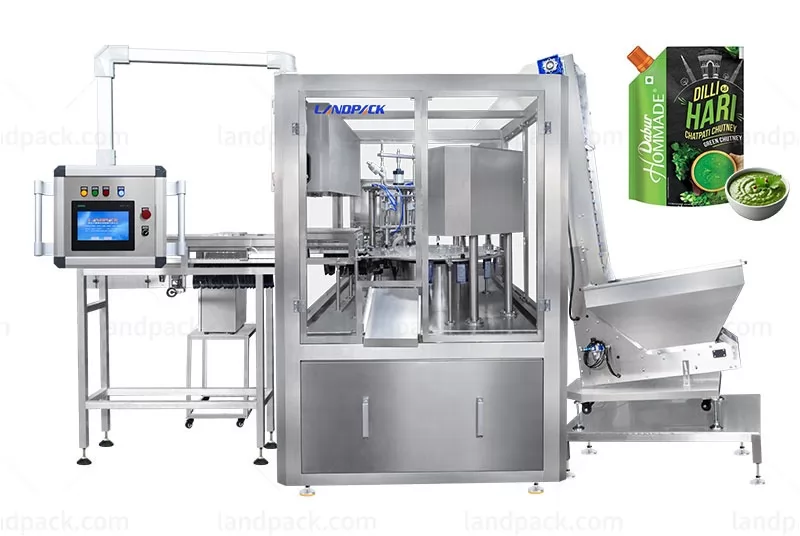 High Speed Double Filling Heads Chutney Spout Pouch Filling Capping Machine