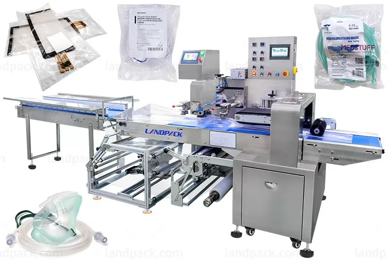 Automatic Medical Supplies Flow Wrapping Machine With Labeling Machine