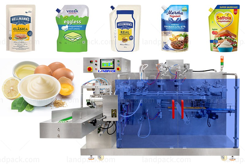 Automatic 2 Filling Nozzle Premade Bag Stand up Pouch Mayonnaise Doypack Packaging Packing Machine