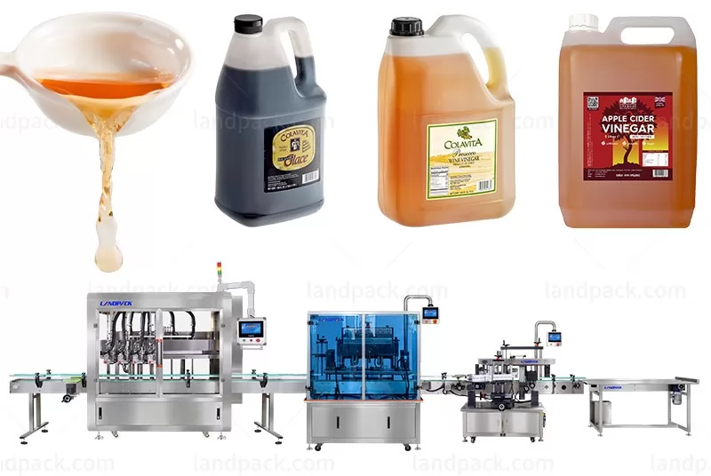 Automatic 5L Vinegar Tracking Bottling Filling Capping Labeling Line