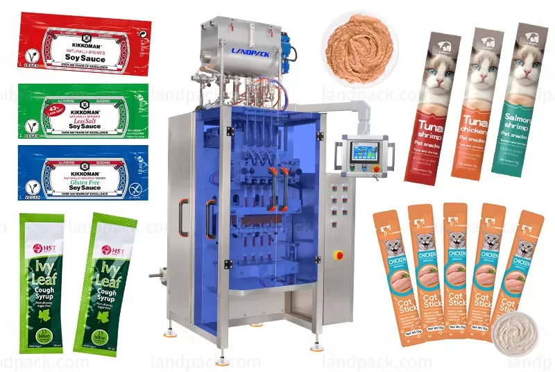 High Speed Multi Lane Cat Puree Cat Strip Pet Food Stick Packing Machine