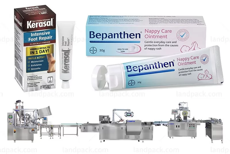 Full Automatic Facial Cream Pharmaceutical Tube Filling Sealing Packing Machine Line
