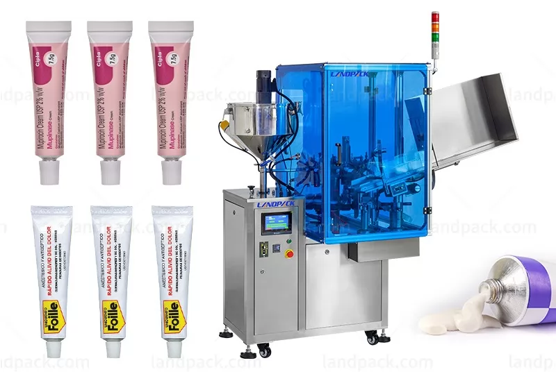 Automatic Pharmaceutical Aluminium Tube Filling Sealing Machine With Dust Cover