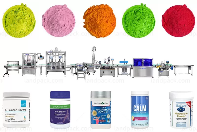 Automatic Double Head Bottle Pharma Powder Filling Capping Labeling Machine Line