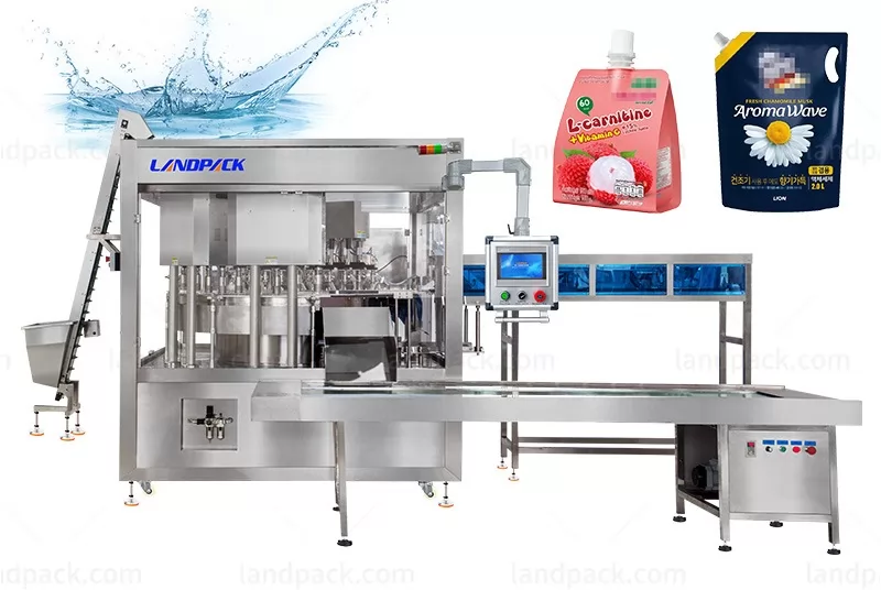 High Speed 10 Heads Liquid Spout Pouch Filling and Capping Machine