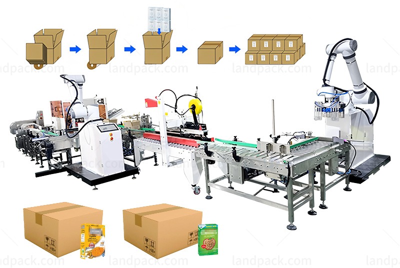 Automatic Robot Case Packer With Palletizing System
