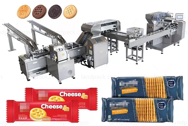 Biscuit Sandwiching Machine with Biscuit Flow Packing Machine
