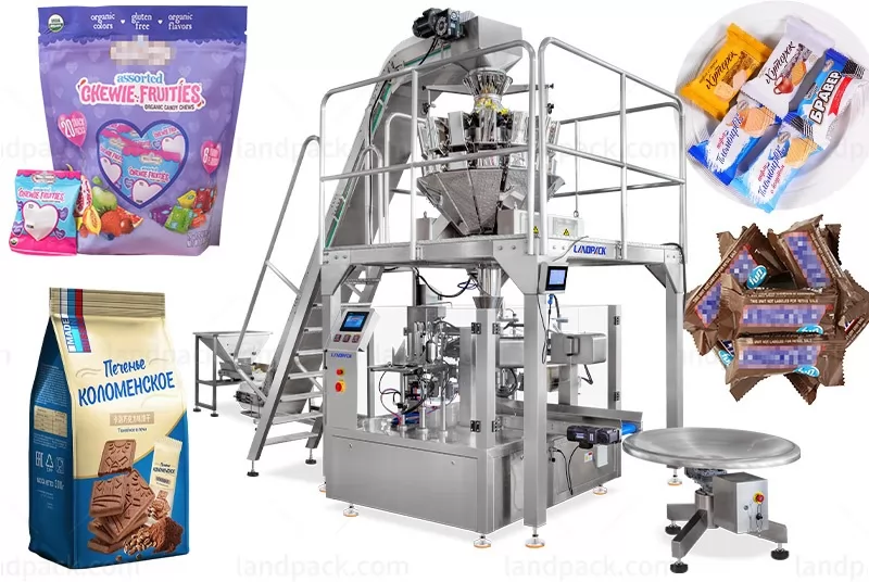 Automatic Rotary Pouch Packing Machine For Premade Pouch Packaging