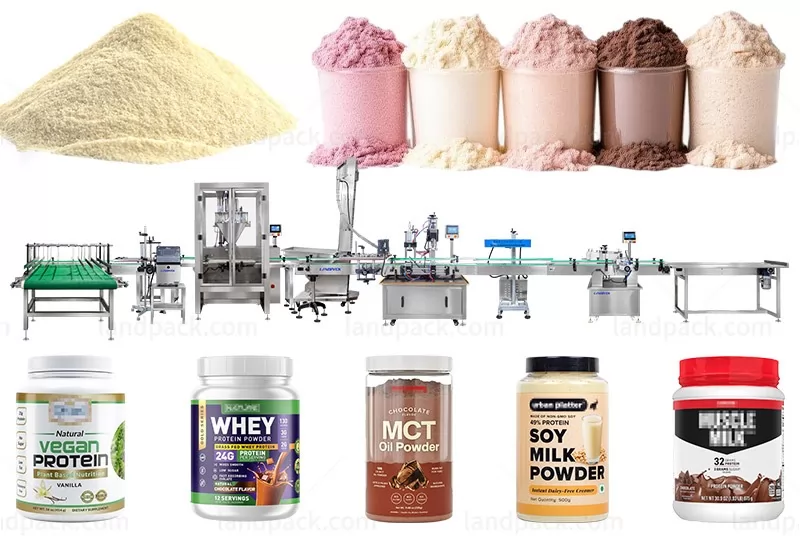 Automatic Protein Powder Filling Machine Bottle Filling Capping Labeling Machine