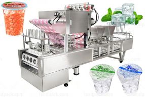 Ice Cube Cup Automatic Filling and Sealing Machine and Plastic Cup Filling and Sealing Machine