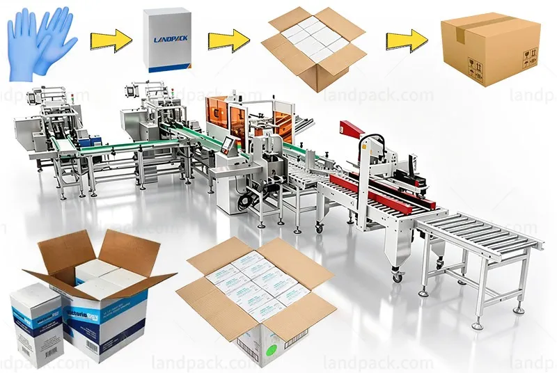 Fully Automatic Carton Case End of Line Packaging Machinery With End Load Cartoner