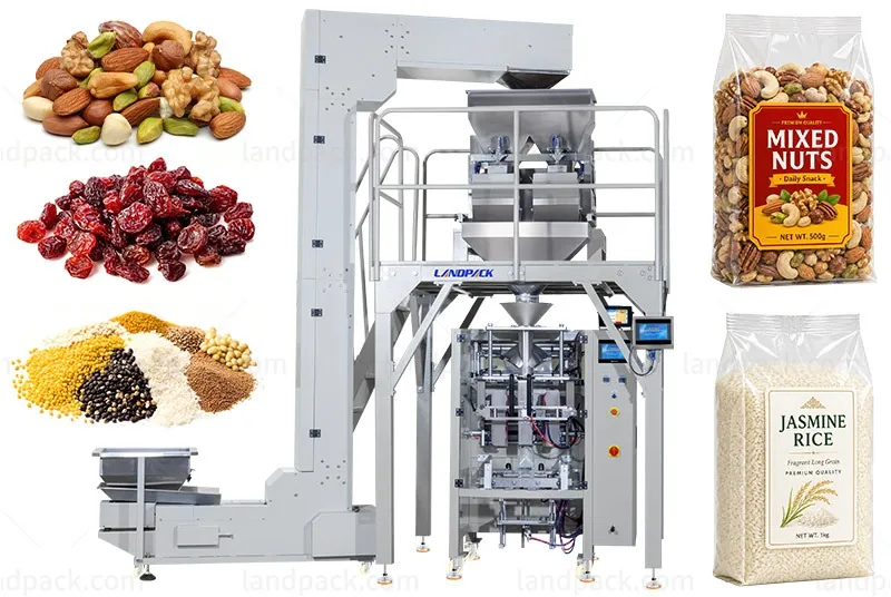 Fully Automatic Vertical VFFS Block Bottom Bag Nut Packaging Machine