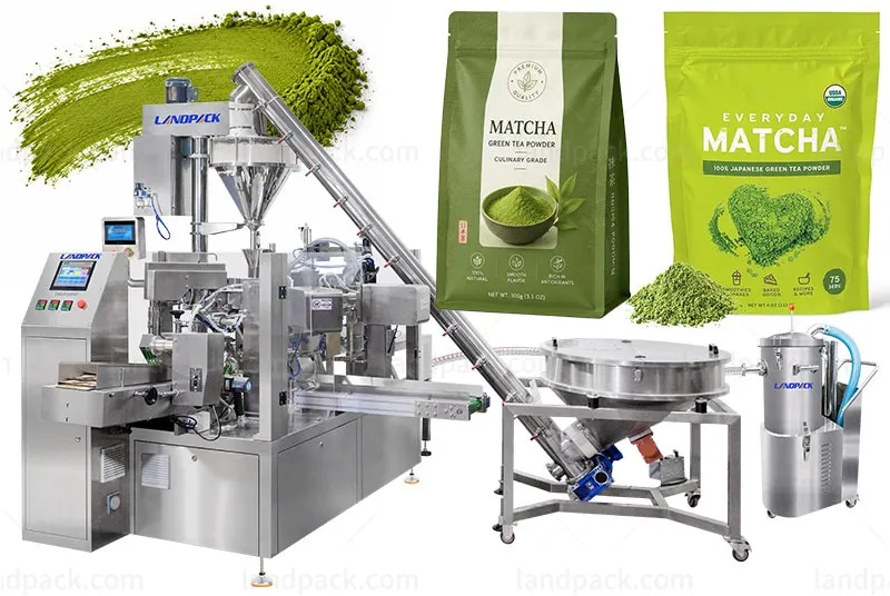Automatic Matcha Powder Packing Machine Zipper Pouch Packing Machine With Spoon Feeder