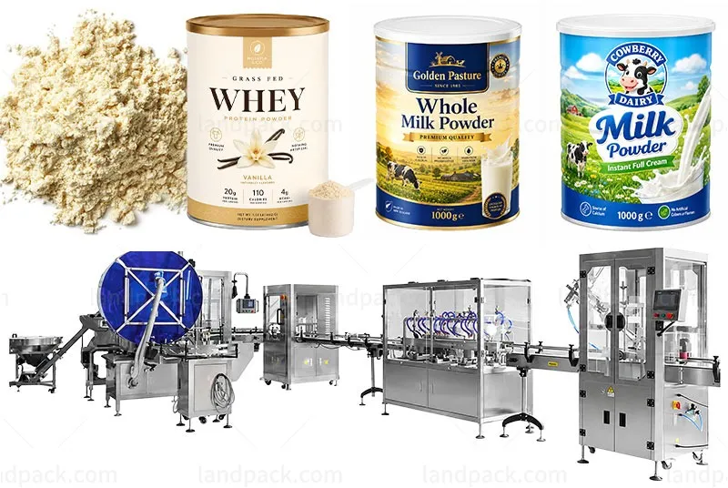 Automatic Milk Powder Can Filling Seaming and Cap Pressing Line with UV Sterilization