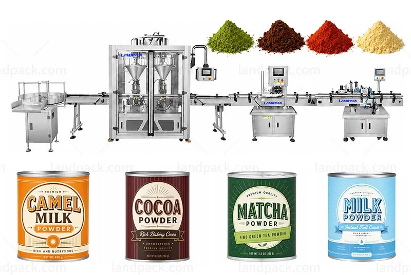 Automatic Milk Powder Protein Powder Cans Tins Filling Machine With Seaming Machine