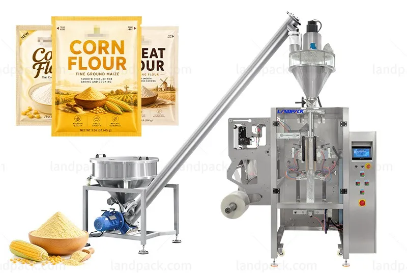 Automatic Corn Flour Four-Side Seal Vertical Packing Machine with Auger Filler