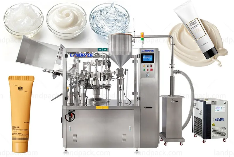 High-Speed Automatic Wall Putty Paint Plastic Tube Filling and Sealing Machine with Chiller