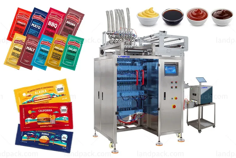 Automatic Multi-Lane Liquid Four-Side Seal Sachet Filling Packing Machine with Inkjet Coder