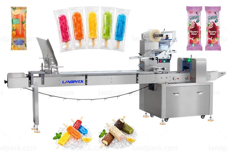 Automatic Popsicle Horizontal Flow Wrapping Machine with Ice Lolly Feeding System