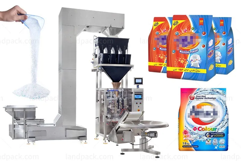 Automatic Multi-Head Linear Weigher Detergent Powder Gusset Bag Filling and Packing Machine