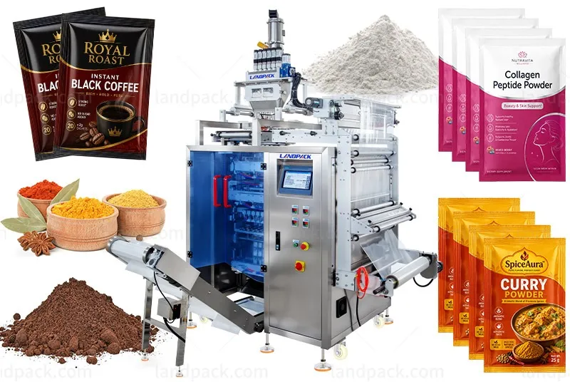 Fully Automatic Powder 3/4 Side Sealing Sachet Packaging Machine