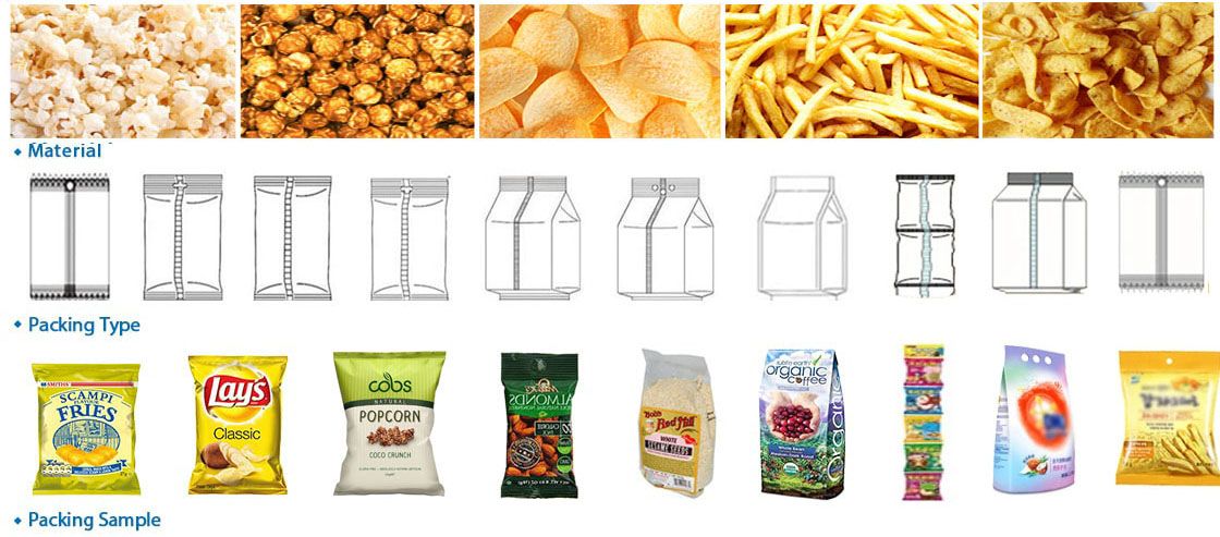 Automatic Potato Chips/ Popcorn/ Snacks Vertical Packing System