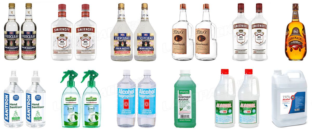 Automatic Plastic Glass Bottle Filling Production Line For Alcohol Liquor