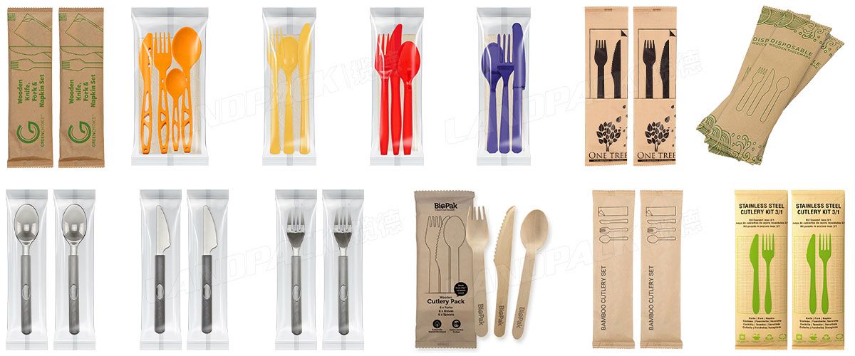 Automatic Disposable Plastic Cutlery Set Spoon Fork Knife Vertical Packing Machine