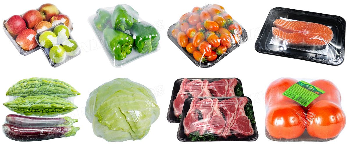 Automatic Cling Film Food Wrapping Machine For Fruit Vegetable And Meat Etc